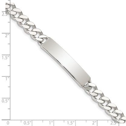 7 Inch Sterling Silver Polished Engraveable Curb Link Id Bracelet