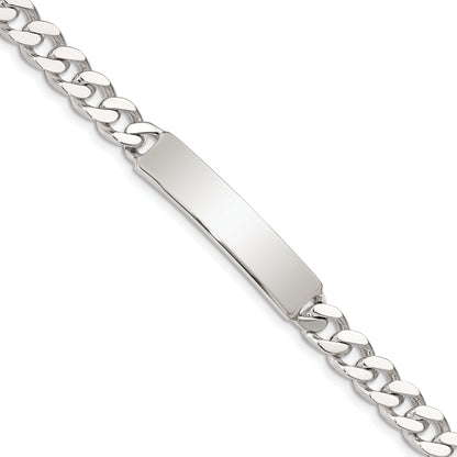 8 Inch Sterling Silver 8Inch Polished Engraveable Curb Link Id Bracelet