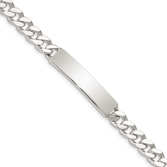 8 Inch Sterling Silver 8Inch Polished Engraveable Curb Link Id Bracelet