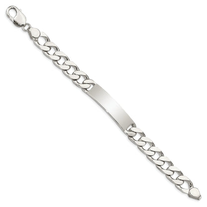 7.5 Inch Sterling Silver Polished Engraveable Curb Link Id Bracelet