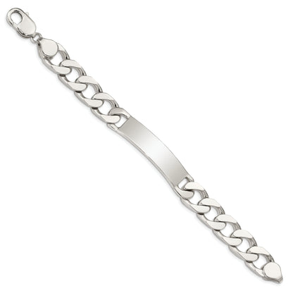 7.5 Inch Sterling Silver Polished Engraveable Curb Link Id Bracelet