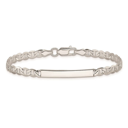 8 Inch Sterling Silver 8Inch Polished Engraveable Anchor Link Id Bracelet