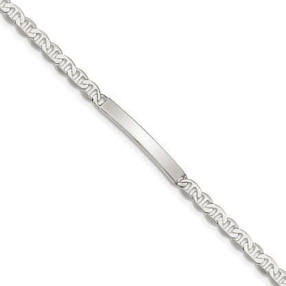 8 Inch Sterling Silver 8Inch Polished Engraveable Anchor Link Id Bracelet