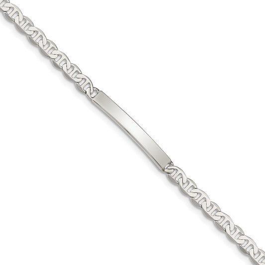 8 Inch Sterling Silver 8Inch Polished Engraveable Anchor Link Id Bracelet