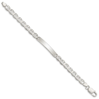 8 Inch Sterling Silver Engraveable Anchor Link Id Bracelet