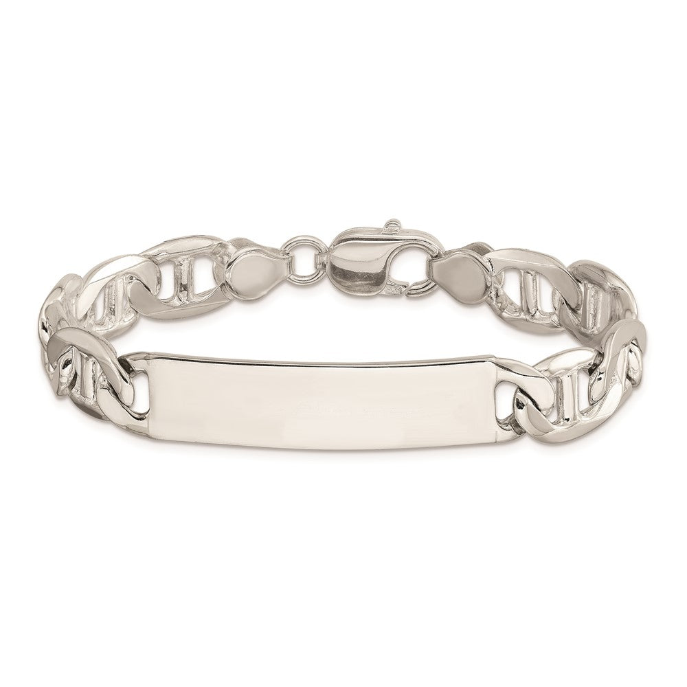 7.5 Inch Sterling Silver Polished Engraveable Anchor Link Id Bracelet