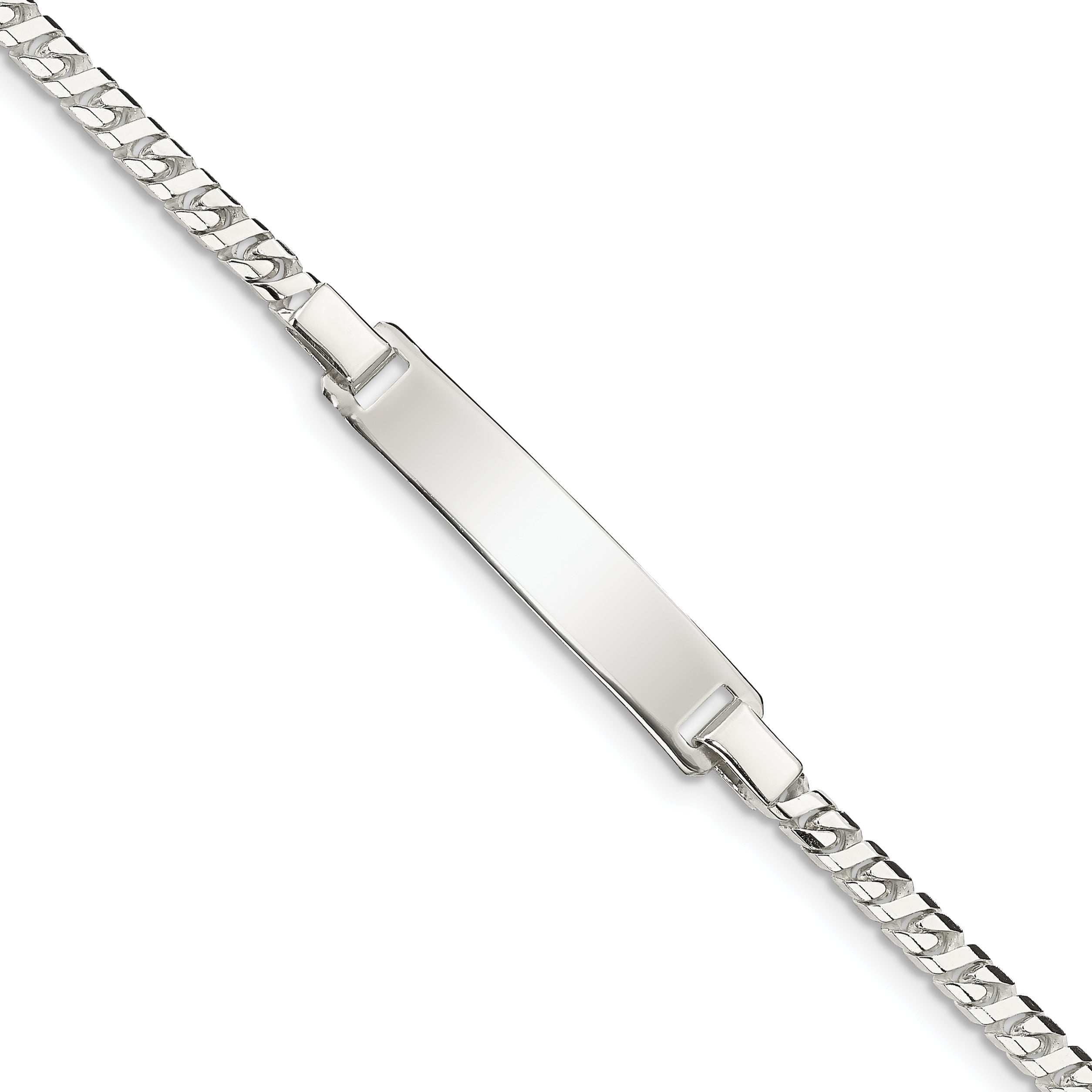 6 Inch Sterling Silver Baby Id Bracelet