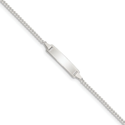5.5 Inch Sterling Silver Polished Id Plate With .75In Ext. Children'S Bracelet