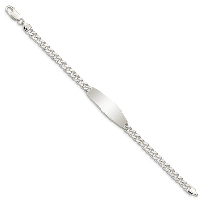 8.5 Inch Sterling Silver Curb Link Id Bracelet