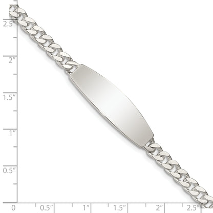 7.5 Inch Sterling Silver Curb Link Id Bracelet