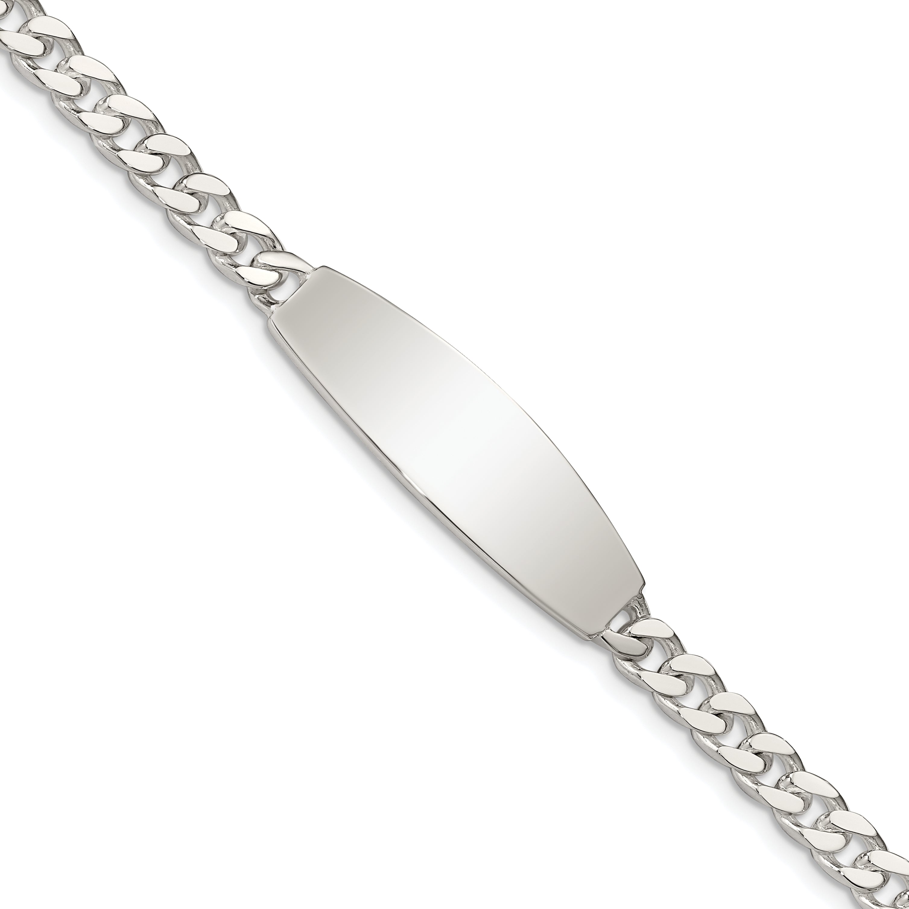 8.5 Inch Sterling Silver Curb Link Id Bracelet