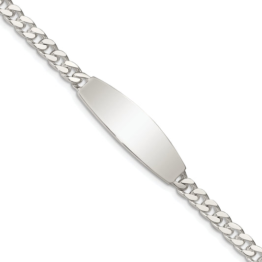 8.5 Inch Sterling Silver Curb Link Id Bracelet