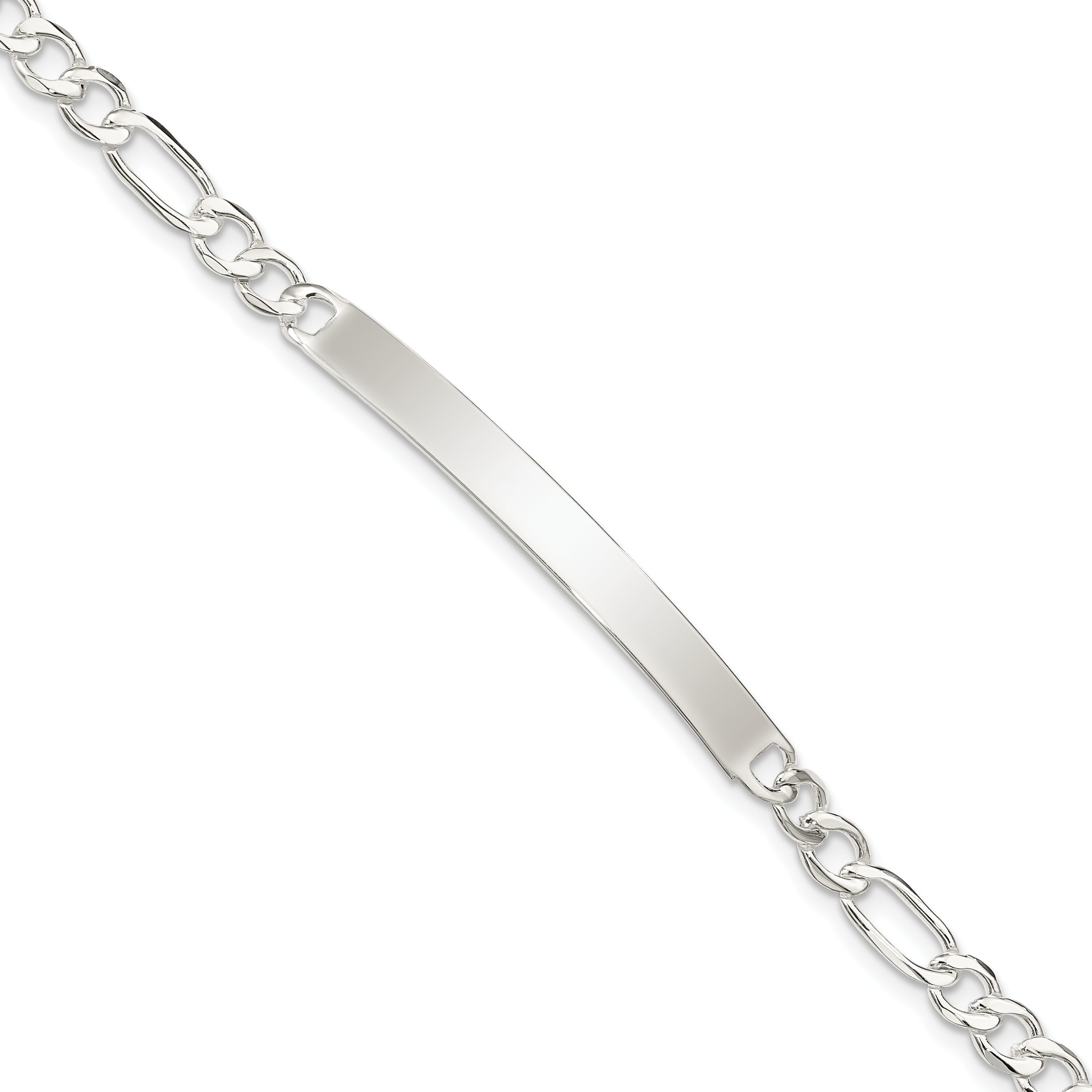 7.5 Inch Sterling Silver Figaro Link Id Bracelet