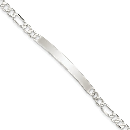 7.5 Inch Sterling Silver Figaro Link Id Bracelet