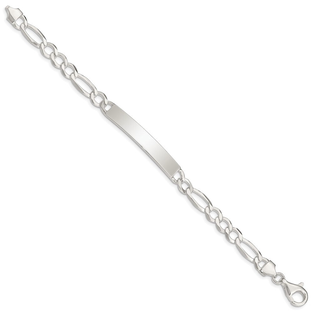 7.5 Inch Sterling Silver Figaro Link Id Bracelet