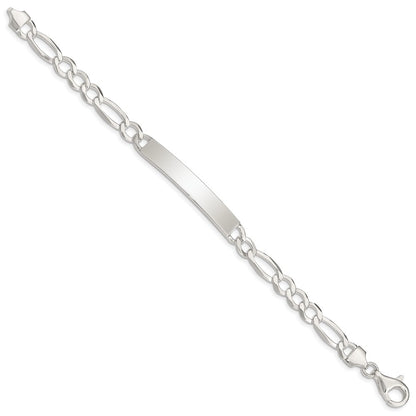 7.5 Inch Sterling Silver Figaro Link Id Bracelet