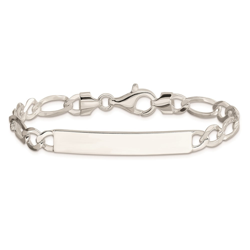 8.5 Inch Sterling Silver Figaro Link Id Bracelet