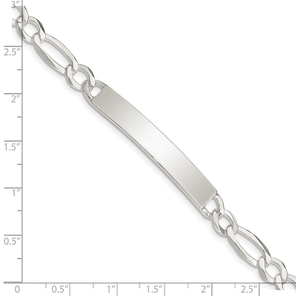 7.5 Inch Sterling Silver Figaro Link Id Bracelet