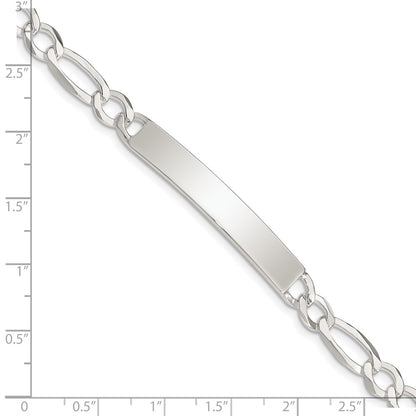7.5 Inch Sterling Silver Figaro Link Id Bracelet