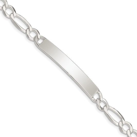 8.5 Inch Sterling Silver Figaro Link Id Bracelet