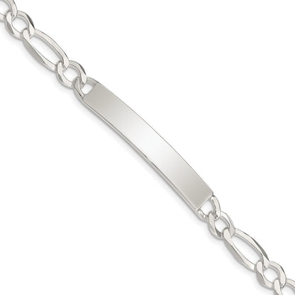 7.5 Inch Sterling Silver Figaro Link Id Bracelet