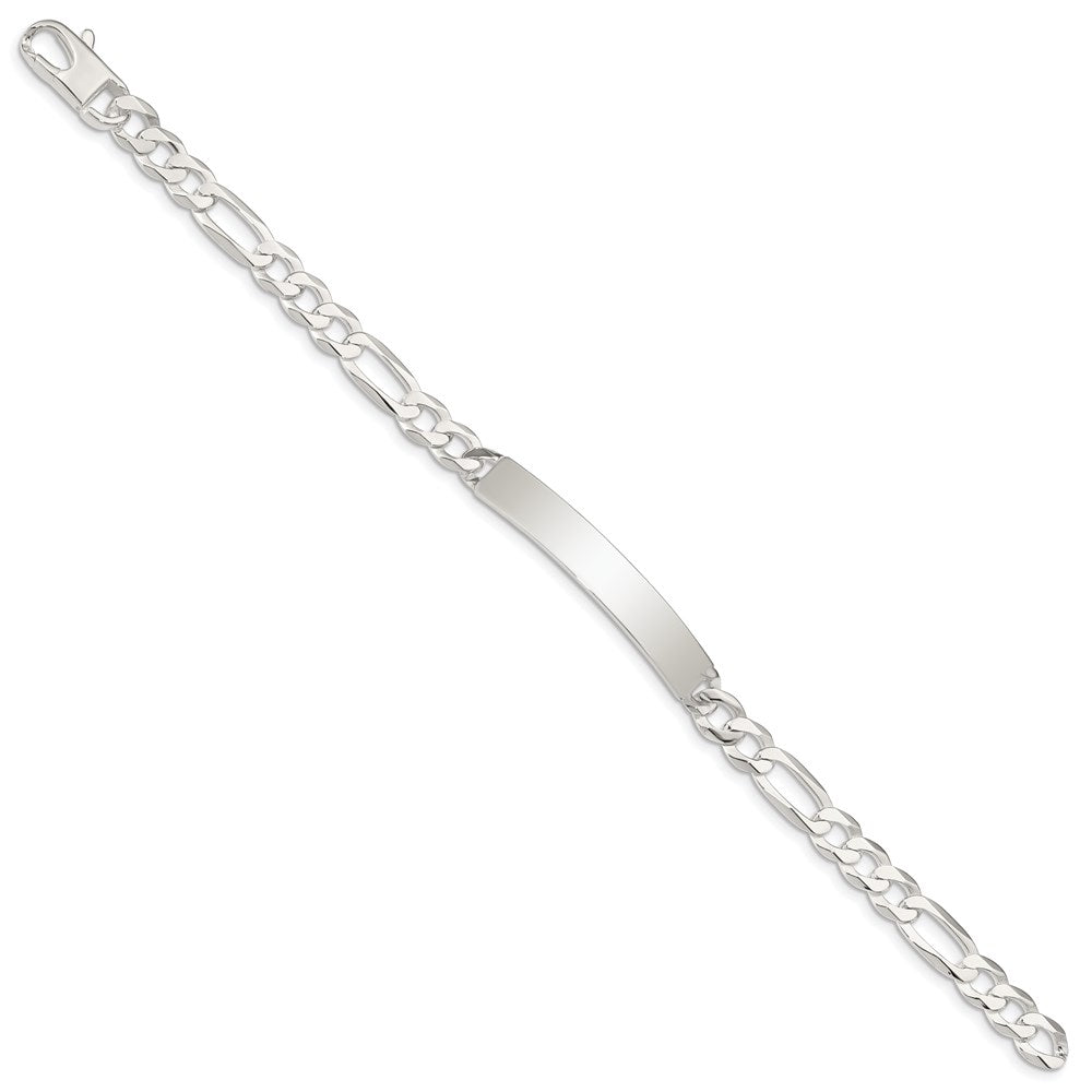 8.5 Inch Sterling Silver Figaro Link Id Bracelet