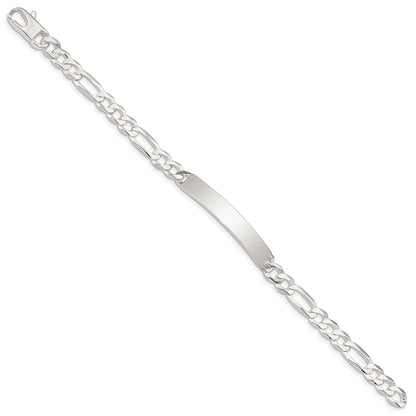 8.5 Inch Sterling Silver Figaro Link Id Bracelet