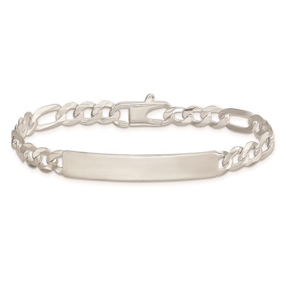 7.5 Inch Sterling Silver Figaro Link Id Bracelet