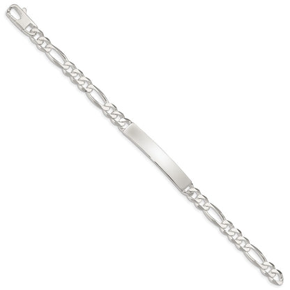 8.5 Inch Sterling Silver Figaro Link Id Bracelet