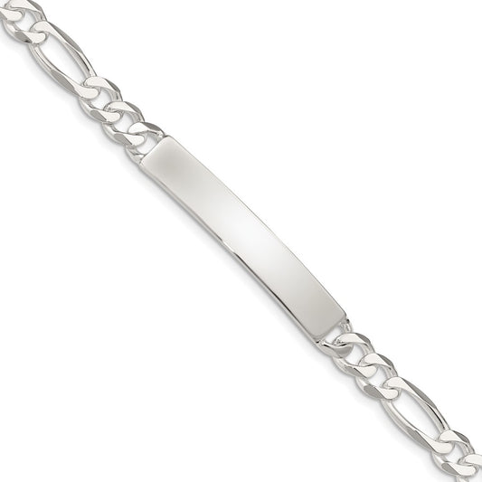 8.5 Inch Sterling Silver Figaro Link Id Bracelet