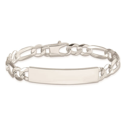 8.5 Inch Sterling Silver Figaro Link Id Bracelet