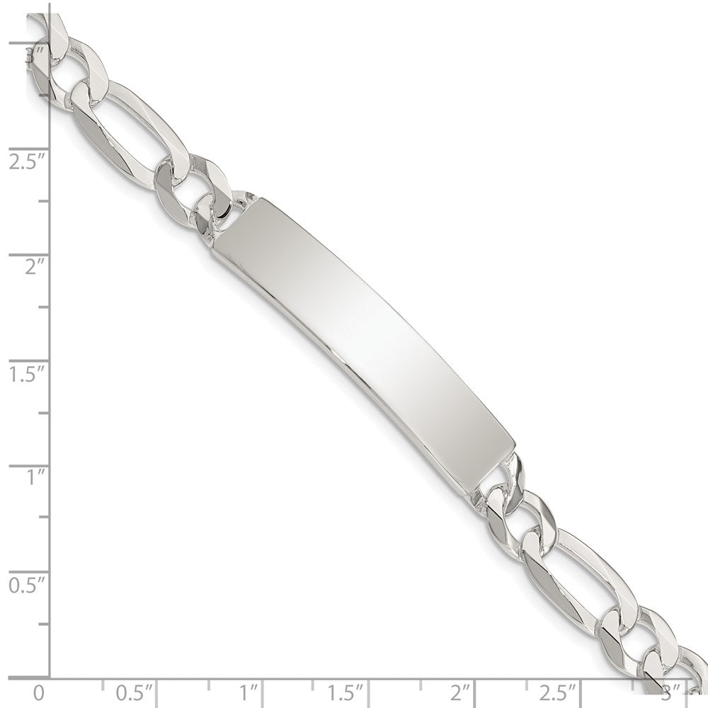 8.5 Inch Sterling Silver Figaro Link Id Bracelet