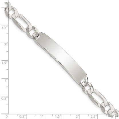 8.5 Inch Sterling Silver Figaro Link Id Bracelet