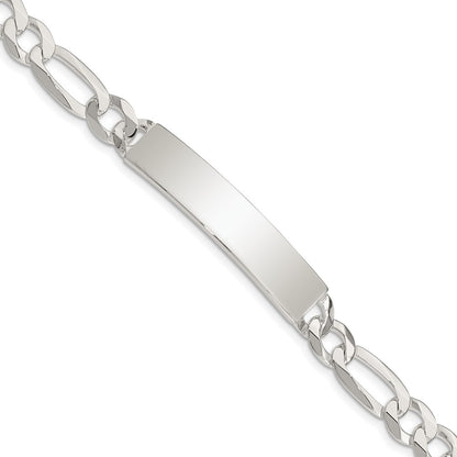 7.5 Inch Sterling Silver Figaro Link Id Bracelet