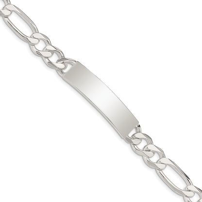 8.5 Inch Sterling Silver Figaro Link Id Bracelet