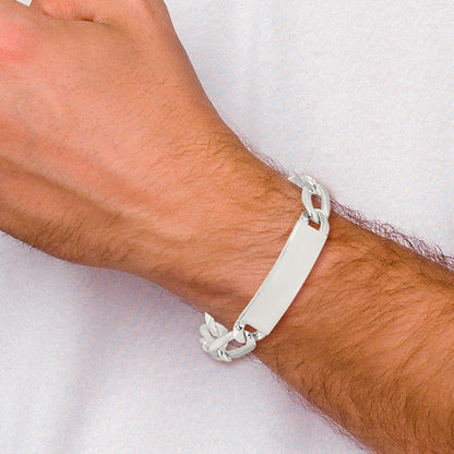 8.5 Inch Sterling Silver Figaro Link Id Bracelet