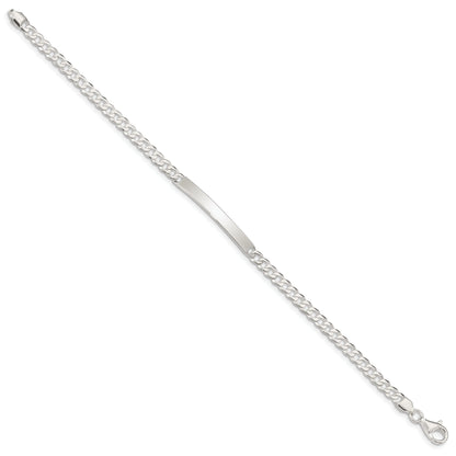 7.5 Inch Sterling Silver Curb Link Id Bracelet