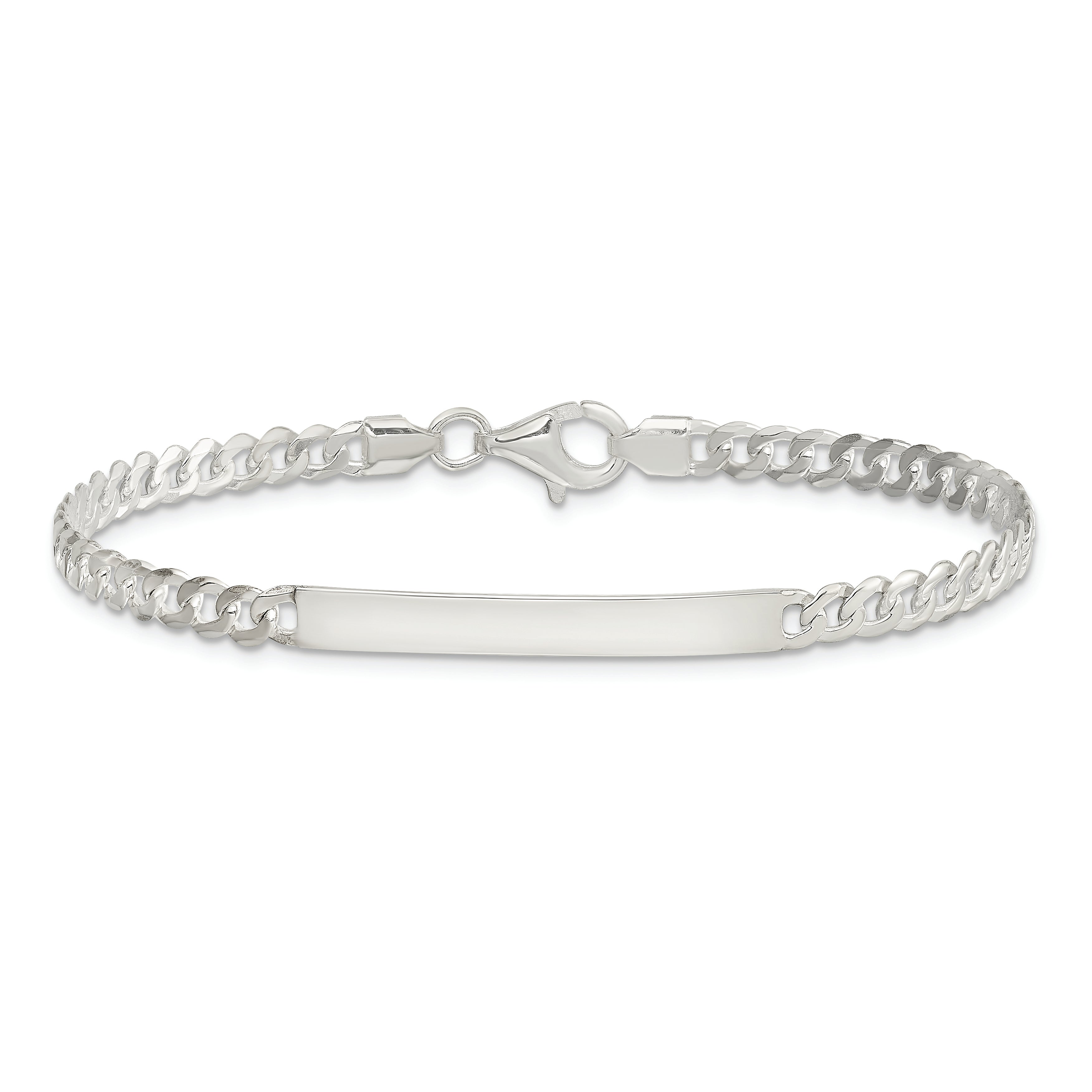 8.5 Inch Sterling Silver Curb Link Id Bracelet