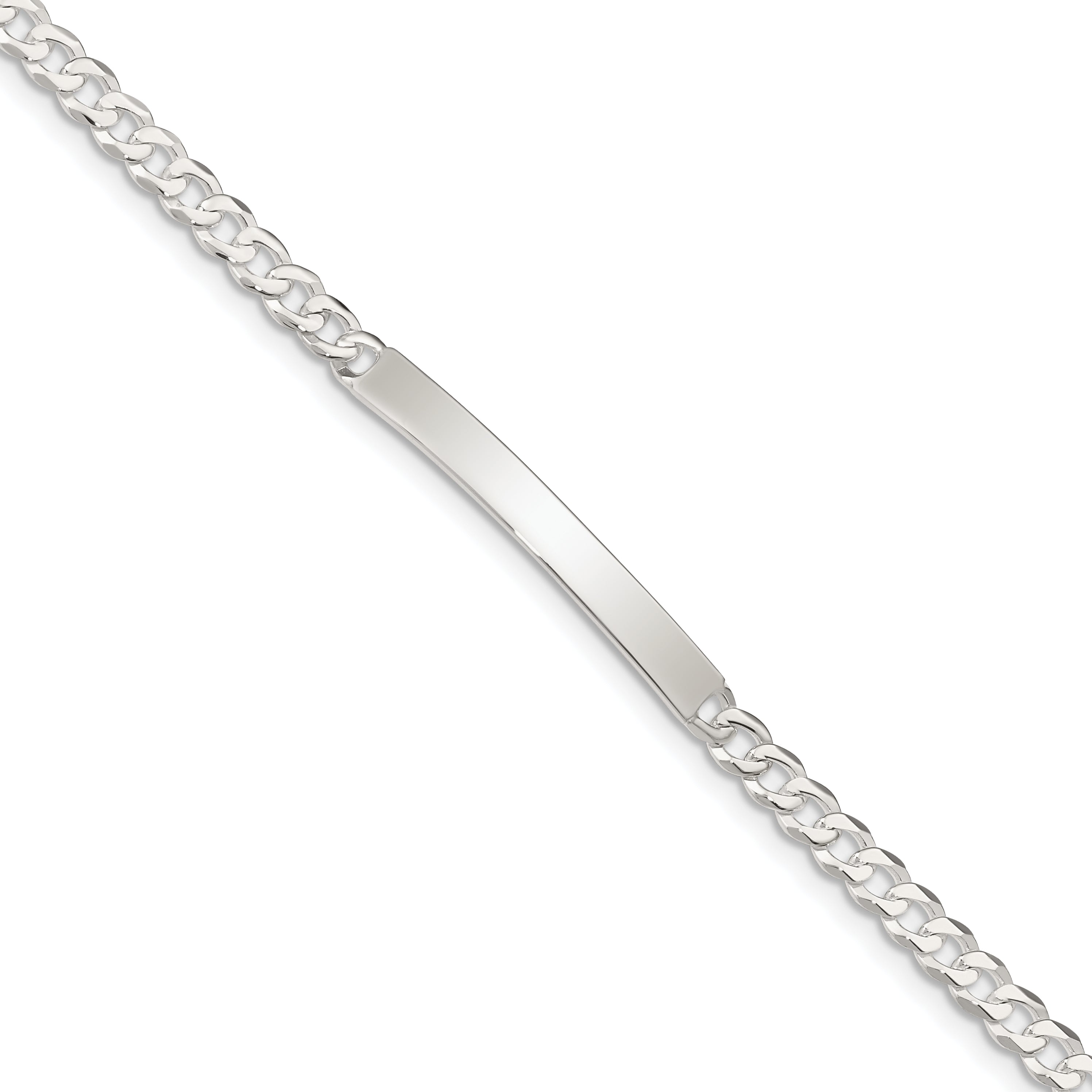8.5 Inch Sterling Silver Curb Link Id Bracelet