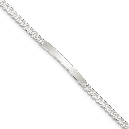 8.5 Inch Sterling Silver Curb Link Id Bracelet