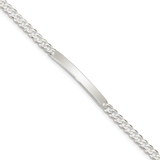 8.5 Inch Sterling Silver Curb Link Id Bracelet