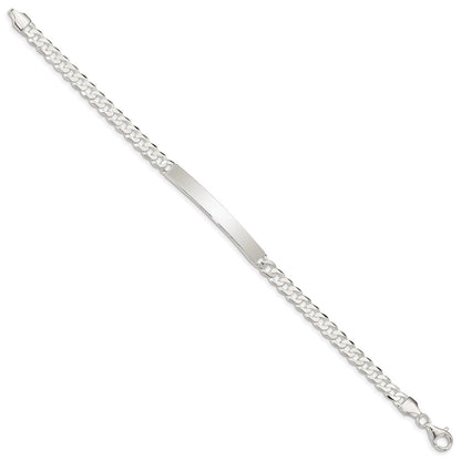 7.5 Inch Sterling Silver Curb Link Id Bracelet