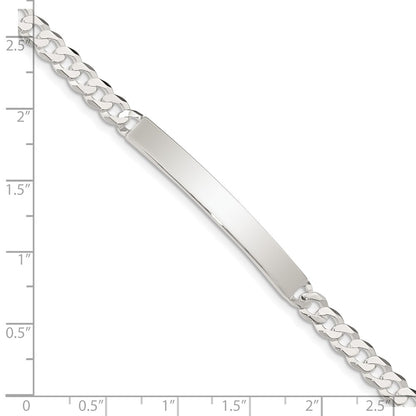 7.5 Inch Sterling Silver Curb Link Id Bracelet
