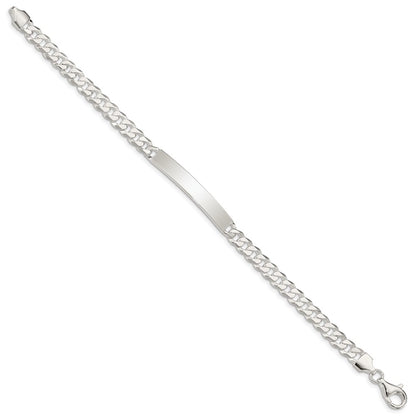 8.5 Inch Sterling Silver Curb Link Id Bracelet
