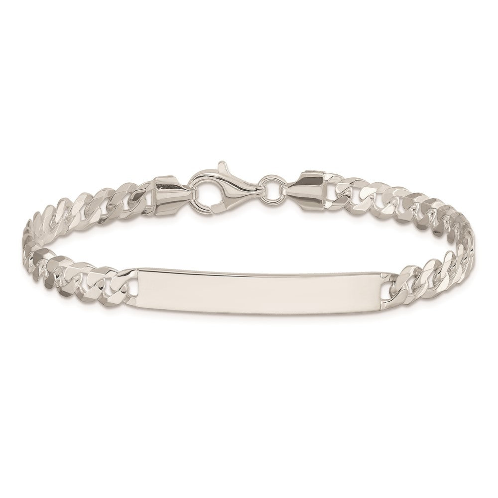 8.5 Inch Sterling Silver Curb Link Id Bracelet
