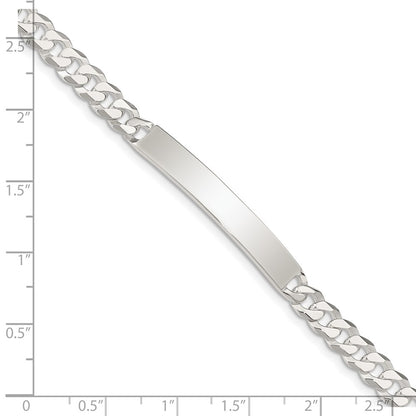 7.5 Inch Sterling Silver Curb Link Id Bracelet