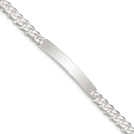 8.5 Inch Sterling Silver Curb Link Id Bracelet