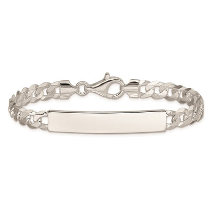 7.5 Inch Sterling Silver Curb Link Id Bracelet
