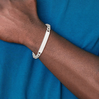 8.5 Inch Sterling Silver Curb Link Id Bracelet