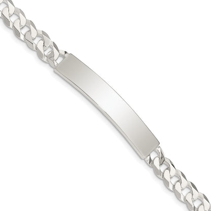 7.5 Inch Sterling Silver Curb Link Id Bracelet